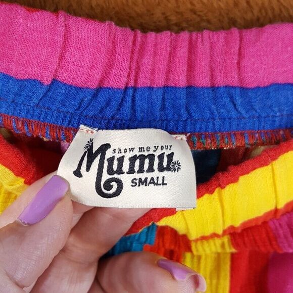 SHOW ME YOUR MUMU Womens Small Stripe Pull On Pants Crop Top EXPLORER KENNY - Picture 6 of 14